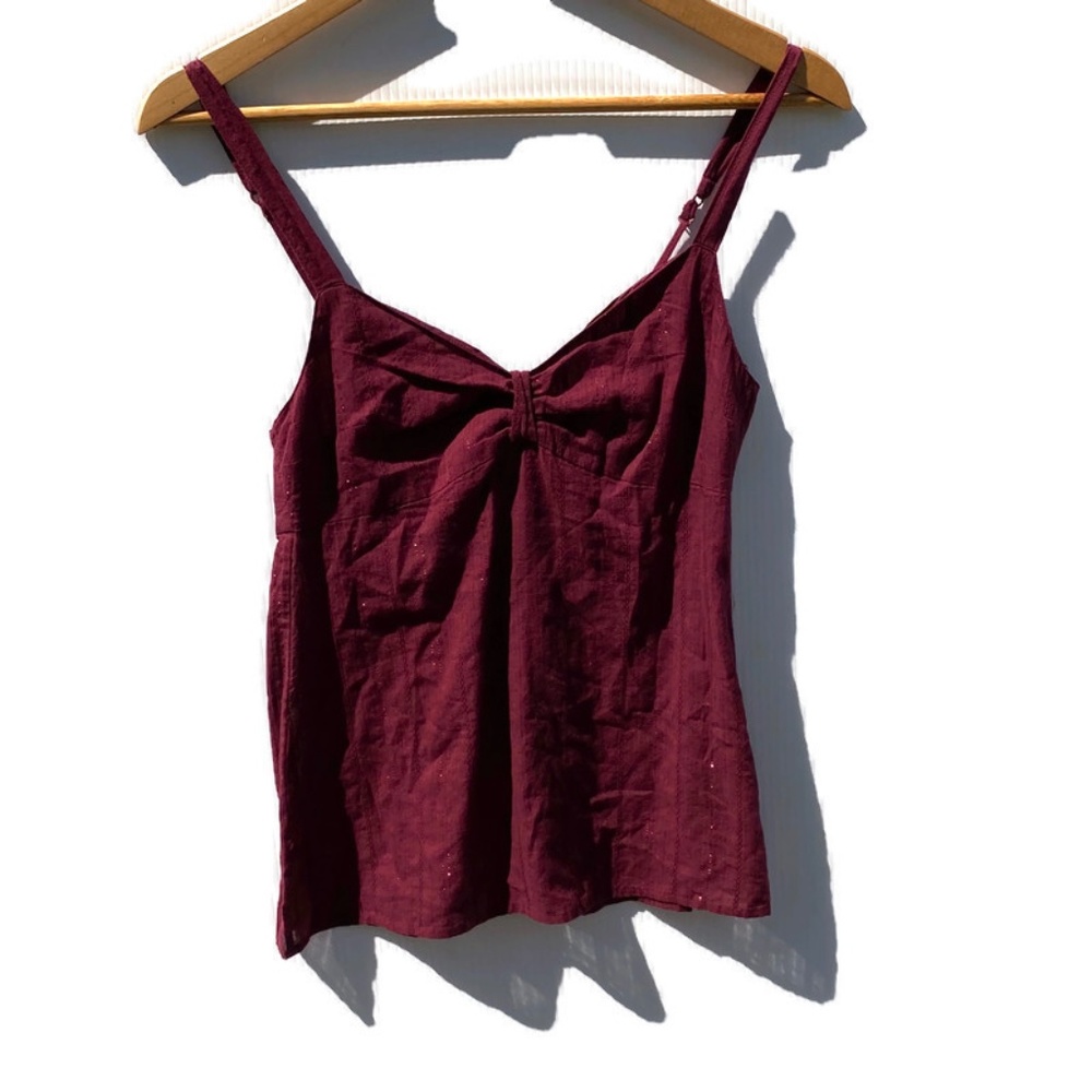 Abercrombie & Fitch Maroon Gauzy Tank Top Medium